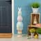 Glitzhome® 30.5" Easter Resin Macaron Stacked Egg & Bunny Porch Decor